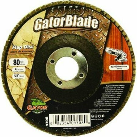 ALI INDUSTRIES GATORBLADE 4 X5/8 FLAP DISC 80# 9708